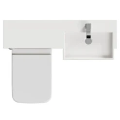 Napoli Combination Molina Ash 1000mm Vanity Unit Toilet Suite With Right Hand Square Semi Recessed 1 Tap Hole Basin And 2 Doors With Polished Chrome Handles -Luxury Bath Shop NACE2A1 27650.1679412768