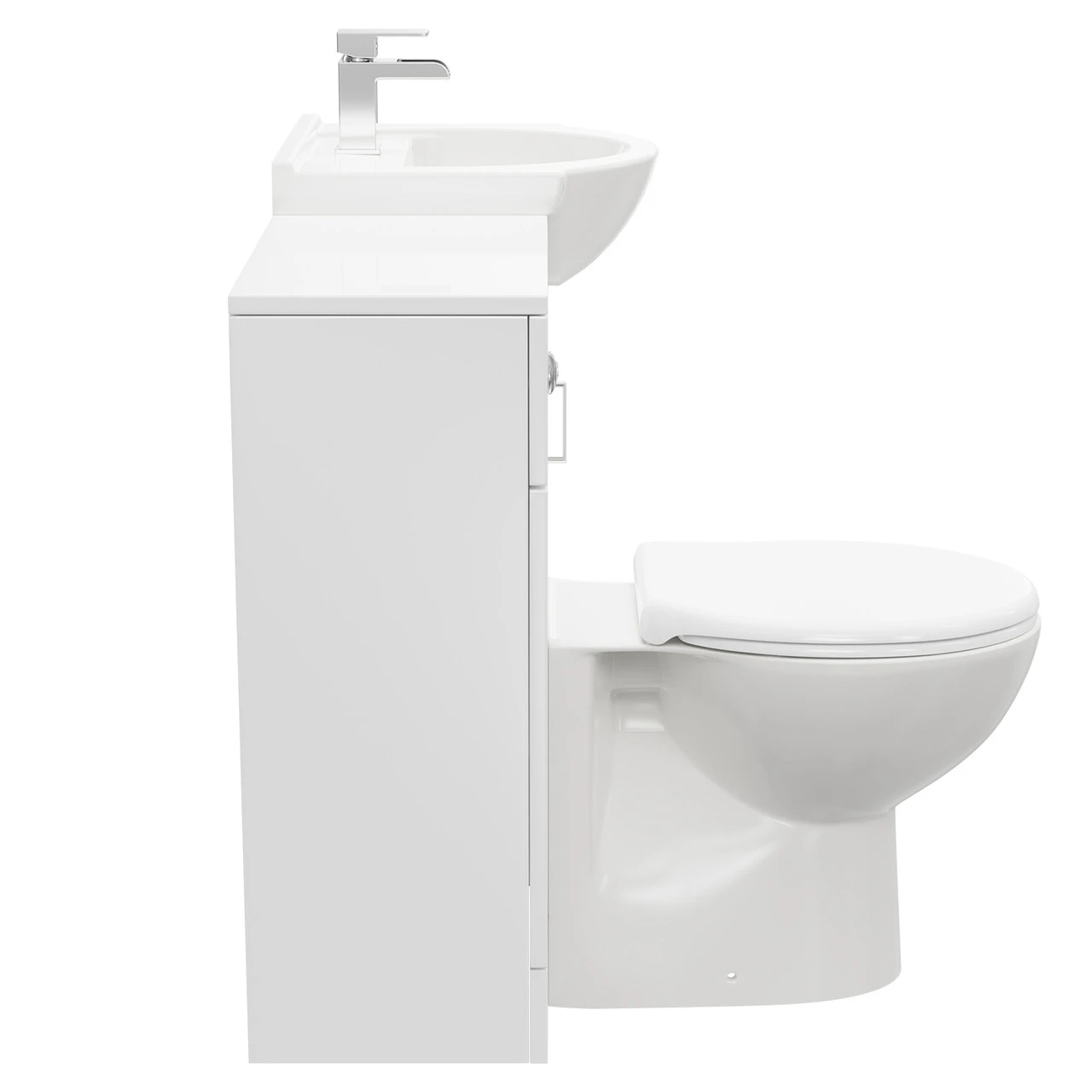 Alexander James Gloss White 950mm 1 Door Vanity Unit Toilet Suite - Image 4