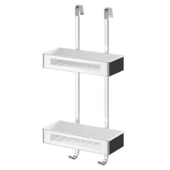 Bagno Polished Chrome 2 Tier Hanging Shower Caddy