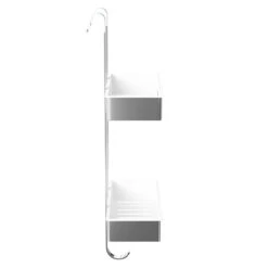 Bagno Polished Chrome 2 Tier Hanging Shower Caddy -Luxury Bath Shop bagno polished chrome 2 tier hanging shower caddy side 81500.1652444456