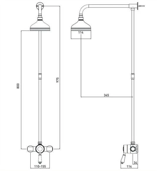 Bristan Colonial 2 Mixer Valve With Rigid Riser - KN2 SHXRR C 5 Bristan Colonial 2 Mixer Valve With Rigid Riser - KN2 SHXRR C - Image 3