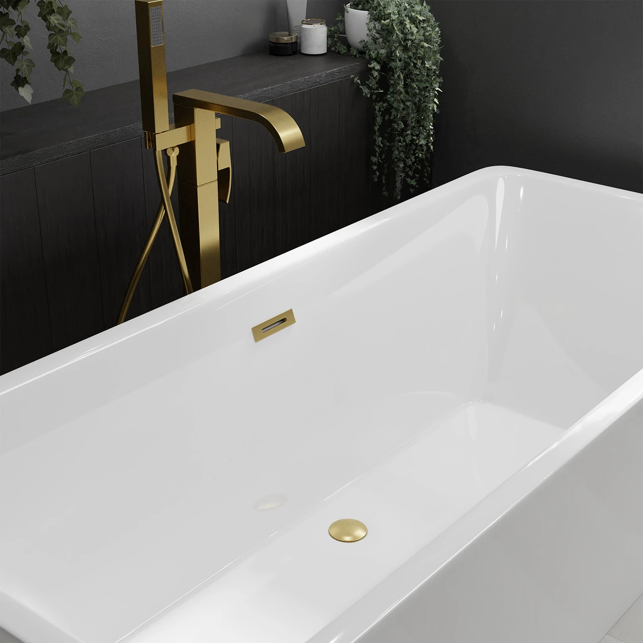 Brushed Brass Retro Fit Overflow And Waste For Parma, Verna, Palermo, Genoa And Perugia Baths - Image 5