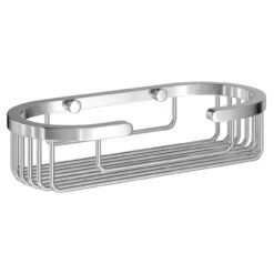 Clasico Polished Chrome Wall Mounted Oval Basket -Luxury Bath Shop clasico polished chrome wall mounted oval basket left 75446.1652444459