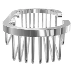 Clasico Polished Chrome Wall Mounted Oval Basket -Luxury Bath Shop clasico polished chrome wall mounted oval basket side 69579.1652444459