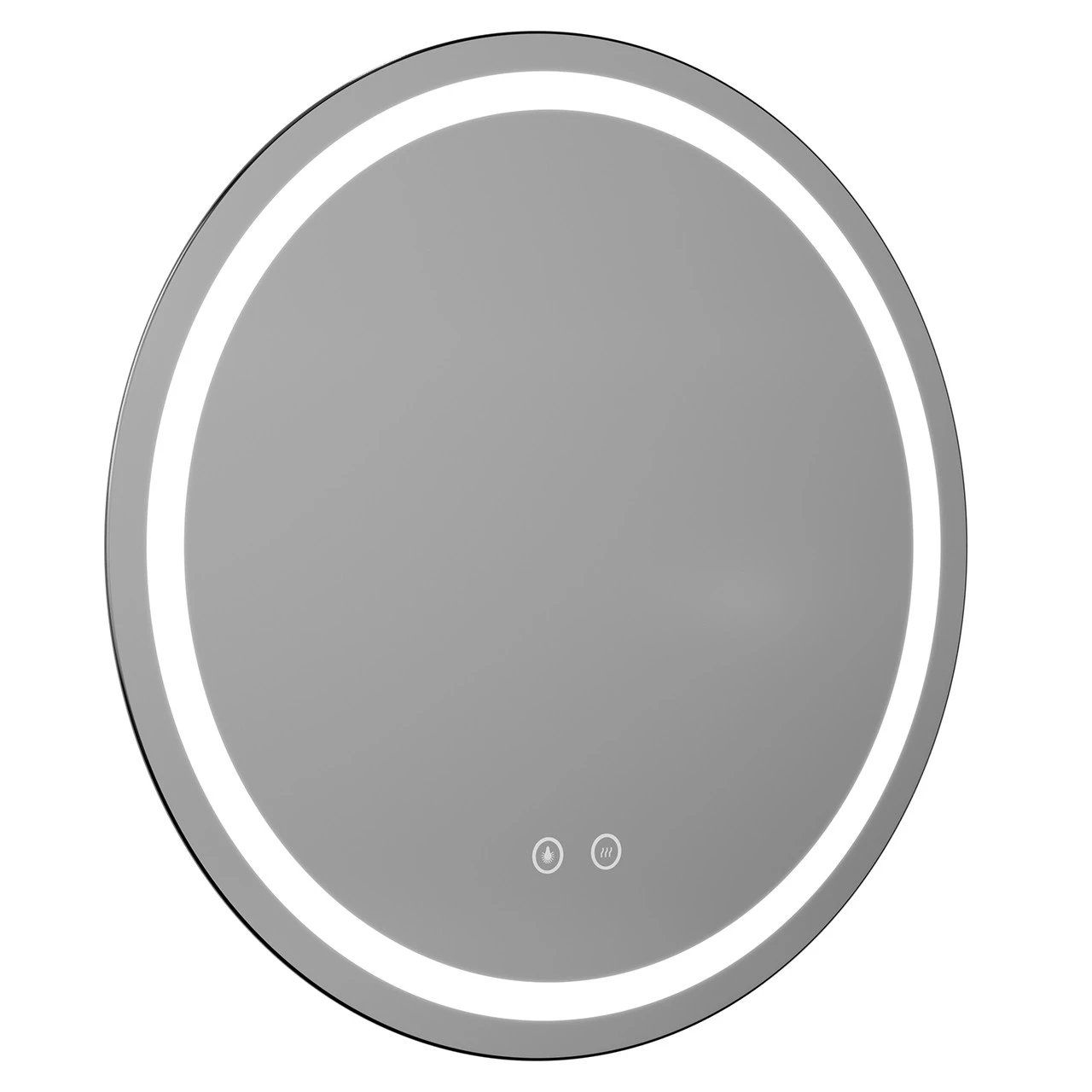 Colore Black Aluminium Framed 800mm Round Illuminated LED Mirror With Demister - Image 3
