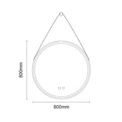 Colore Polished Chrome Frame With Grey Strap 800mm Round Illuminated LED Mirror With Demister And Touch Sensor 13 Colore Polished Chrome Frame With Grey Strap 800mm Round Illuminated LED Mirror With Demister And Touch Sensor -Luxury Bath Shop colore polished chrome frame with grey strap 800mm round illuminated led mirror with demister and touch sensor line front 08074.1668443935