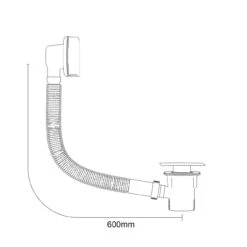 Colore Square Matt Black Easy Clean Sprung Click Clack Bath Waste -Luxury Bath Shop colore square matt black easy clean sprung click clack bath waste line side 98255.1666801389