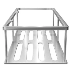 Contempo Polished Chrome Wall Mounted Bottle Basket -Luxury Bath Shop contempo polished chrome wall mounted bottle basket side 16312.1652444456