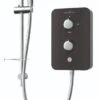 Gainsborough Slim Duo Electric Shower (Piano Black) 8.5kw - GSDPB85 -Luxury Bath Shop gainsborough slim duo electric shower piano black 8 5kw gsdpb85