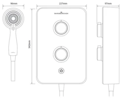 Gainsborough Slim Duo Electric Shower (Piano Black) 8.5kw - GSDPB85 -Luxury Bath Shop gainsborough slim duo electric shower piano black 8 5kw gsdpb85 3