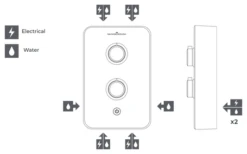 Gainsborough Slim Duo Electric Shower (Piano Black) 8.5kw - GSDPB85 -Luxury Bath Shop gainsborough slim duo electric shower piano black 8 5kw gsdpb85 7