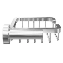 Gemini Polished Chrome Wall Mounted Soap Basket -Luxury Bath Shop gemini polished chrome wall mounted soap basket side 26778.1652444691