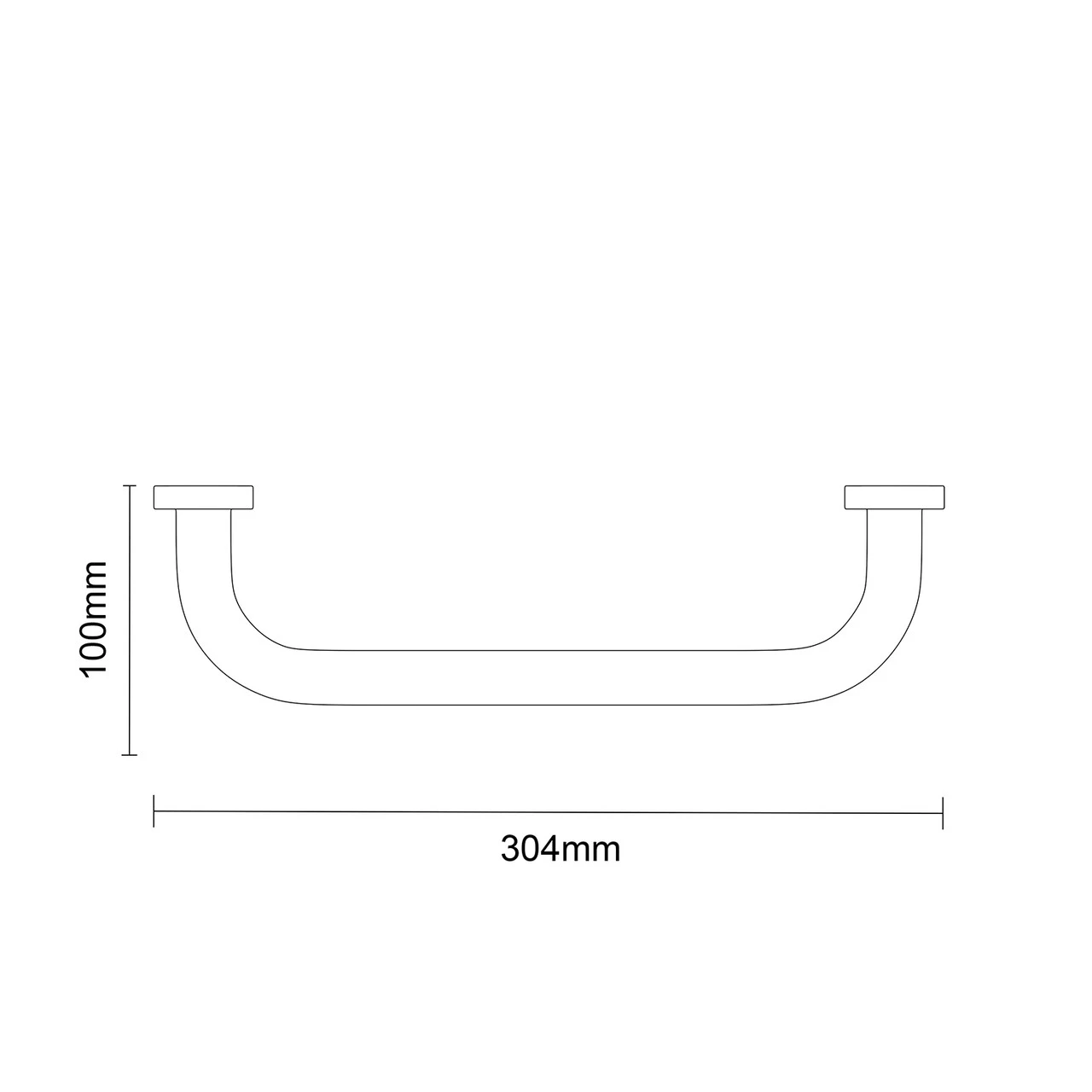Grabex Polished Stainless Steel 12" Grab Rail 8 Grabex Polished Stainless Steel 12" Grab Rail - Image 6