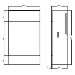 Hudson Reed Gloss Grey 500mm Slimline Toilet Unit - OFF945 -Luxury Bath Shop hudson reed gloss grey 500mm slimline toilet unit off945 three 80645.1652443638