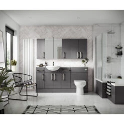 Hudson Reed Gloss Grey 500mm Slimline Vanity Unit With Basin - CBI922 -Luxury Bath Shop hudson reed gloss grey 500mm slimline vanity unit with basin cbi922 two 51770.1652443103