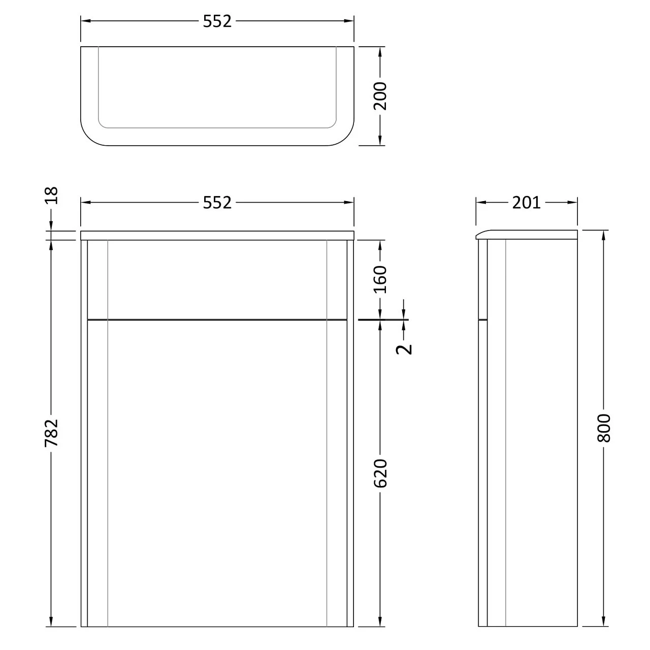 Hudson Reed Sarenna Mineral Blue 550mm Toilet Unit - SAR341 - Image 2