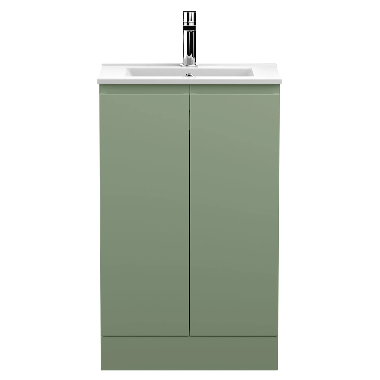 Hudson Reed Urban Satin Green 500mm 2 Door Vanity Unit With 18mm Profile Basin - URB807B