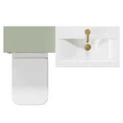 Napoli 390 Olive Green 1100mm Vanity Unit Toilet Suite With 1 Tap Hole Basin And 2 Doors With Brushed Brass Handles -Luxury Bath Shop napoli 390 olive green 1100mm vanity unit toilet suite with 1 tap hole basin and 2 doors with brushed brass handles top 23888.1691752737
