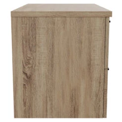 Napoli Bordalino Oak 800mm Wall Mounted Vanity Unit For Countertop Basins With 2 Drawers And Matt Black Handles -Luxury Bath Shop napoli bordalino oak 800mm wall mounted vanity unit for countertop basins with 2 drawers and matt black handles side 39739.1691753022