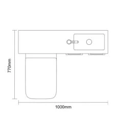 Napoli Combination Gloss Grey 1000mm Vanity Unit Toilet Suite With Slimline 1 Tap Hole Basin And 2 Doors With Brushed Brass Handles -Luxury Bath Shop napoli combination gloss grey 1000mm vanity unit toilet suite with slimline 1 tap hole basin and 2 doors with brushed brass handles line top 05076.1697212421