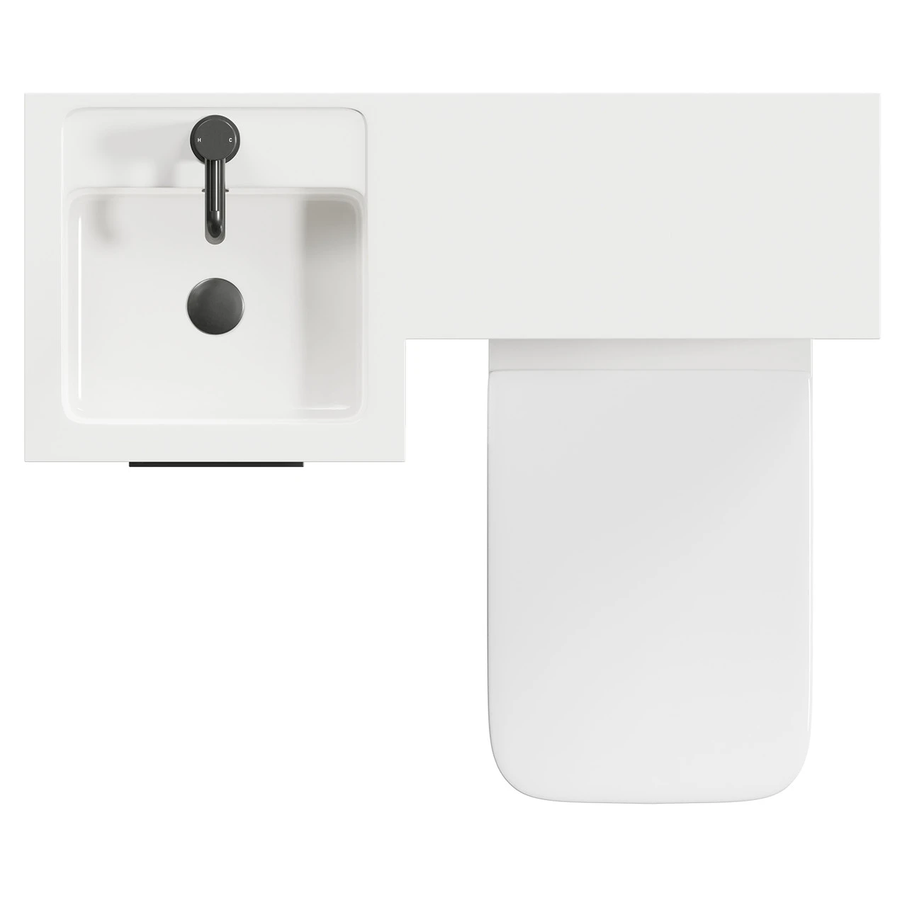 Napoli Combination Gloss Grey 900mm Vanity Unit Toilet Suite With Left Hand L Shaped 1 Tap Hole Basin And Single Door With Gunmetal Grey Handle 7 Napoli Combination Gloss Grey 900mm Vanity Unit Toilet Suite With Left Hand L Shaped 1 Tap Hole Basin And Single Door With Gunmetal Grey Handle - Image 5