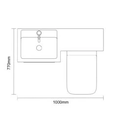 Napoli Combination Gloss White 1000mm Vanity Unit Toilet Suite With Left Hand L Shaped 1 Tap Hole Basin And 2 Drawers With Brushed Brass Handles -Luxury Bath Shop napoli combination gloss white 1000mm vanity unit toilet suite with left hand l shaped 1 tap hole basin and 2 drawers with brushed brass handles line top 51413.1697212384