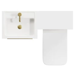 Napoli Combination Gloss White 1000mm Vanity Unit Toilet Suite With Left Hand L Shaped 1 Tap Hole Basin And 2 Drawers With Brushed Brass Handles -Luxury Bath Shop napoli combination gloss white 1000mm vanity unit toilet suite with left hand l shaped 1 tap hole basin and 2 drawers with brushed brass handles top 43315.1697212384