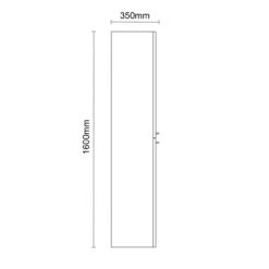 Napoli Deep Blue 350mm X 1600mm Wall Mounted Tall Storage Unit With 2 Doors And Gunmetal Grey Handles -Luxury Bath Shop napoli deep blue 350mm x 1600mm wall mounted tall storage unit with 2 doors and gunmetal grey handles line side 28959.1681404069