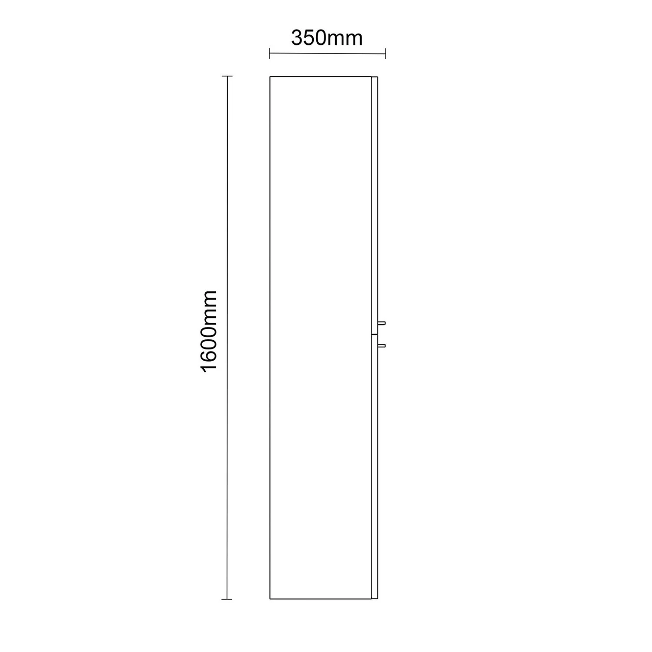 Napoli Deep Blue 350mm X 1600mm Wall Mounted Tall Storage Unit With 2 Doors And Gunmetal Grey Handles - Image 6