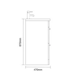 Napoli Deep Blue 600mm Floor Standing Vanity Unit With 1 Tap Hole Basin And 2 Drawers With Gunmetal Grey Handles -Luxury Bath Shop napoli deep blue 600mm floor standing vanity unit with 1 tap hole basin and 2 drawers with gunmetal grey handles line side 20750.1691752876