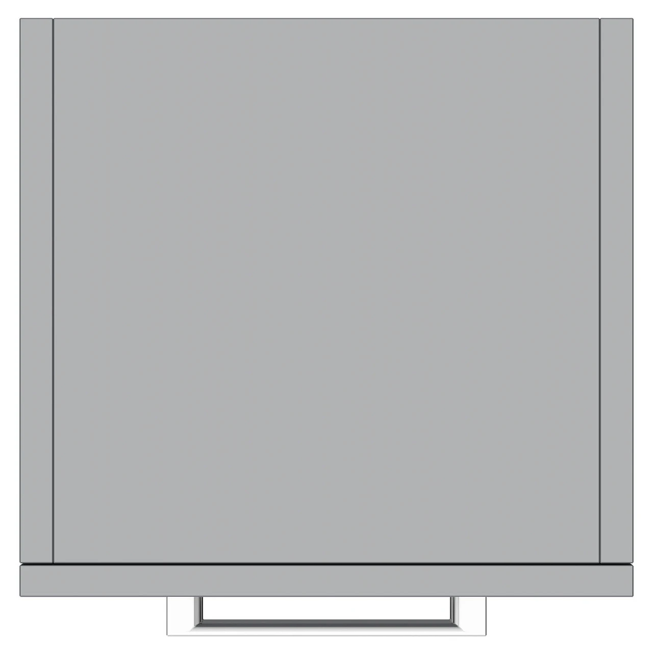 Napoli Gloss Grey 350mm X 1600mm Wall Mounted Tall Storage Unit With 2 Doors 2 Drawers And Polished Chrome Handles - Image 5