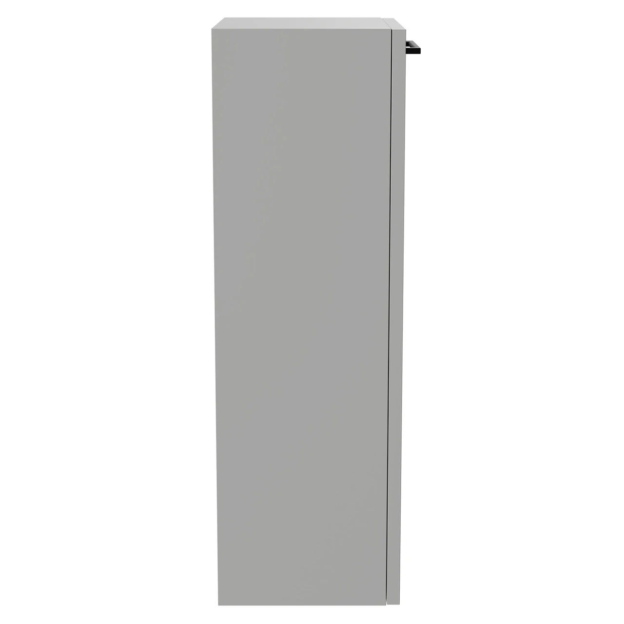Napoli Gloss Grey Pearl 350mm Wall Mounted Side Cabinet With Single Door And Matt Black Handle - Image 4