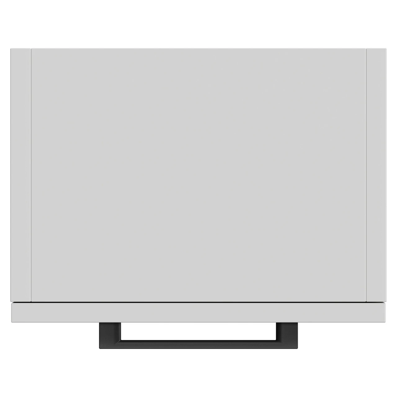 Napoli Gloss Grey Pearl 350mm Wall Mounted Side Cabinet With Single Door And Matt Black Handle - Image 5