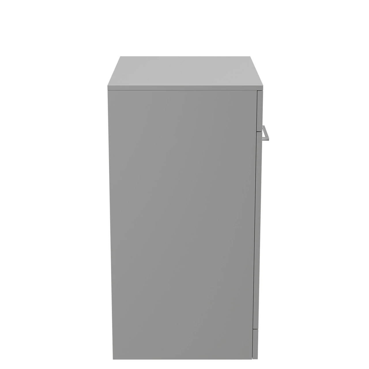 Napoli Gloss Grey Pearl 600mm Floor Standing Vanity Unit For Countertop Basins With 2 Doors And Polished Chrome Handles - Image 4