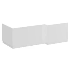 Gloss White MDF 1700mm L Shaped Front And End Bath Panel Set -Luxury Bath Shop napoli gloss white mdf 1700mm l shaped front and end bath panel set left 17185.1675857512