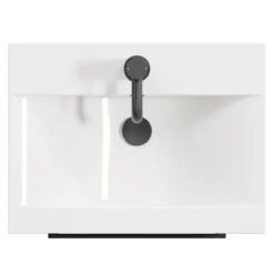 Napoli Molina Ash 500mm Floor Standing Vanity Unit With 1 Tap Hole Basin And 2 Drawers With Matt Black Handles -Luxury Bath Shop napoli molina ash 500mm floor standing vanity unit with 1 tap hole basin and 2 drawers with matt black handles top 91389.1691753035