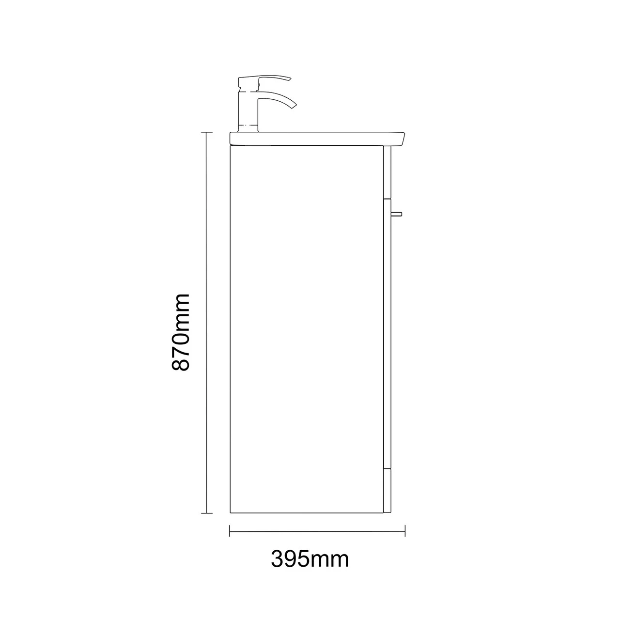 Napoli Molina Ash 600mm Floor Standing Vanity Unit With 1 Tap Hole Curved Basin And 2 Doors With Polished Chrome Handles - Image 6