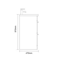 Napoli Molina Ash 800mm Floor Standing Vanity Unit With 1 Tap Hole Basin And 2 Drawers With Gunmetal Grey Handles -Luxury Bath Shop napoli molina ash 800mm floor standing vanity unit with 1 tap hole basin and 2 drawers with gunmetal grey handles line side 74323.1691753063