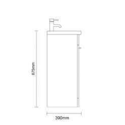 Napoli Nero Oak 1200mm Floor Standing Vanity Unit With Polymarble Double Basin And 4 Doors With Matt Black Handles -Luxury Bath Shop napoli nero oak 1200mm floor standing vanity unit with polymarble double basin and 4 doors with matt black handles line side 98530.1683558430