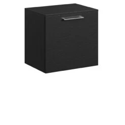 Napoli Nero Oak 500mm Wall Mounted Vanity Unit For Countertop Basins With Single Drawer And Polished Chrome Handle 10 Napoli Nero Oak 500mm Wall Mounted Vanity Unit For Countertop Basins With Single Drawer And Polished Chrome Handle -Luxury Bath Shop napoli nero oak 500mm wall mounted vanity unit for countertop basins with single drawer and polished chrome handle left 15072.1675095467