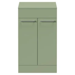 Napoli Olive Green 500mm Floor Standing Vanity Unit For Countertop Basins With 2 Doors And Polished Chrome Handles 9 Napoli Olive Green 500mm Floor Standing Vanity Unit For Countertop Basins With 2 Doors And Polished Chrome Handles -Luxury Bath Shop napoli olive green 500mm floor standing vanity unit for countertop basins with 2 doors and polished chrome handles front 96867.1688112227