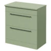 Napoli Olive Green 800mm Floor Standing Vanity Unit For Countertop Basins With 2 Drawers And Gunmetal Grey Handles -Luxury Bath Shop napoli olive green 800mm floor standing vanity unit for countertop basins with 2 drawers and gunmetal grey handles right 10331.1689154757