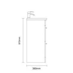 Napoli Olive Green 800mm Floor Standing Vanity Unit With 1 Tap Hole Curved Basin And 2 Drawers With Polished Chrome Handles -Luxury Bath Shop napoli olive green 800mm floor standing vanity unit with 1 tap hole curved basin and 2 drawers with polished chrome handles line side 53862.1682081834
