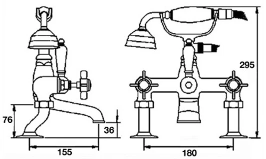 Nuie Luxury 3/4"""" Cranked Bsm W/ Shower Kit - I303x 4 Nuie Luxury 3/4"""" Cranked Bsm W/ Shower Kit - I303x - Image 2