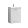 Nuie Blocks Satin White 600mm 2 Door Vanity Unit With 40mm Profile Basin - BLO106D -Luxury Bath Shop nuie blocks satin white 600mm 2 door vanity unit with 40mm profile basin blo106d 62189.1666714373