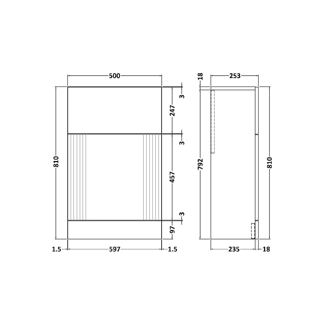 Nuie Deco Satin Grey 500mm Toilet Unit - FLT241 - Image 2