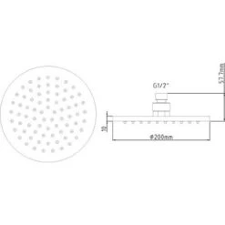 Nuie LED 200mm Round Fixed Shower Head - STY069 -Luxury Bath Shop nuie led 200mm round fixed shower head sty069 five 11616.1652443873
