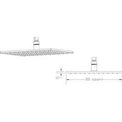 Nuie LED 300mm Square Fixed Shower Head - STY072 11 Nuie LED 300mm Square Fixed Shower Head - STY072 -Luxury Bath Shop nuie led 300mm square fixed shower head sty072 five 77412.1652443874