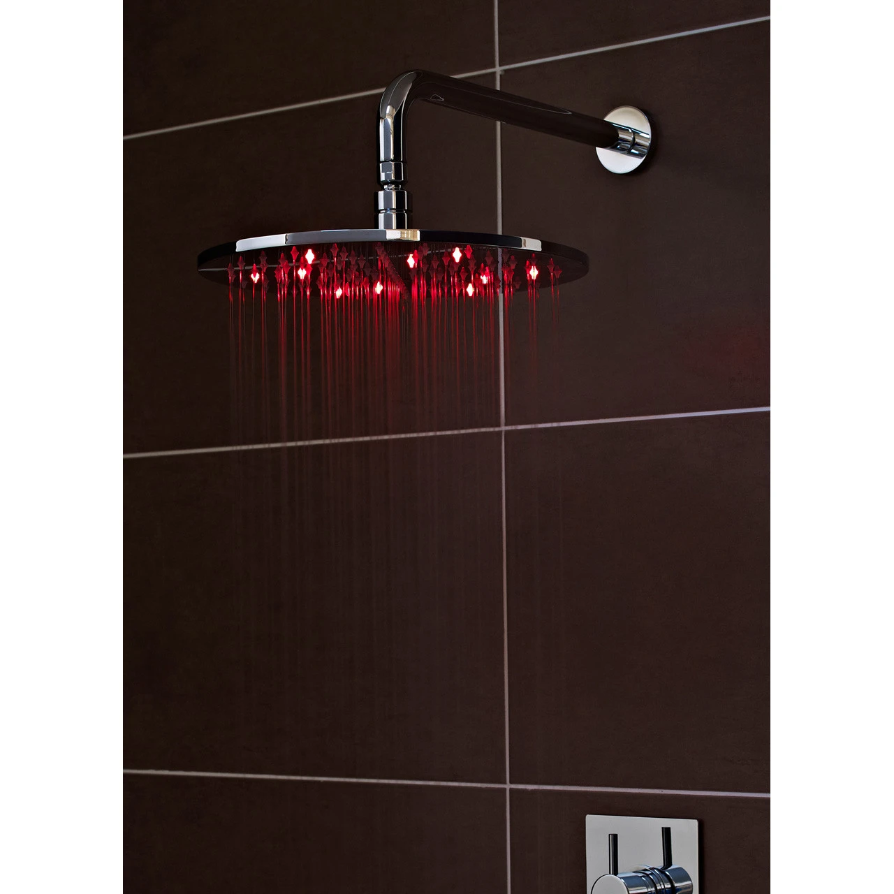Nuie LED 300mm Square Fixed Shower Head - STY072 4 Nuie LED 300mm Square Fixed Shower Head - STY072 - Image 2