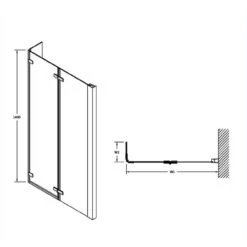 Nuie Quattro 812mm Square Double Hinged Shower Bath Screen - NSBS3 -Luxury Bath Shop nuie quattro 812mm square double hinged shower bath screen nsbs3 two 25507.1652443546